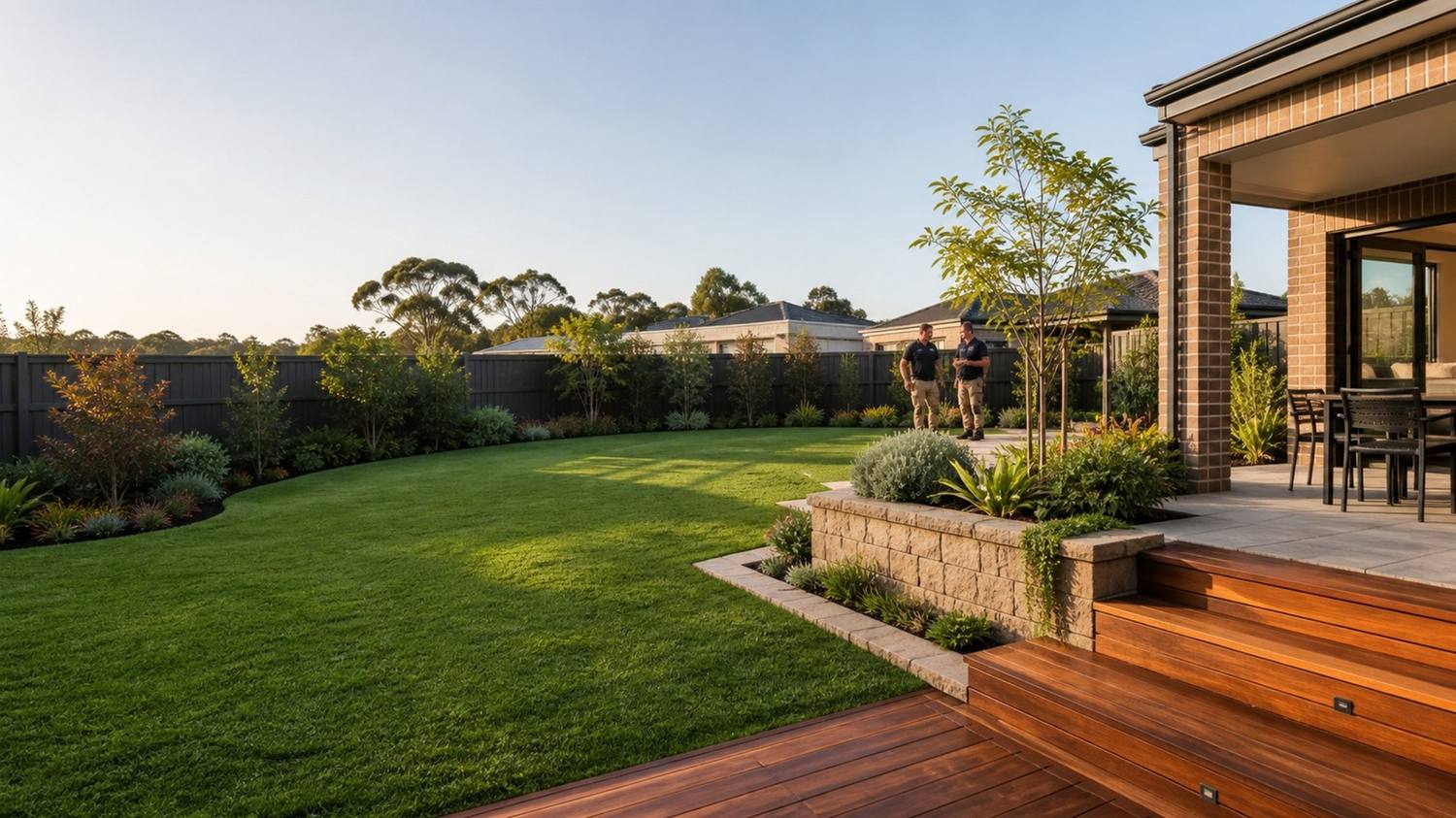 Completed backyard landscaping transformation in Canberra